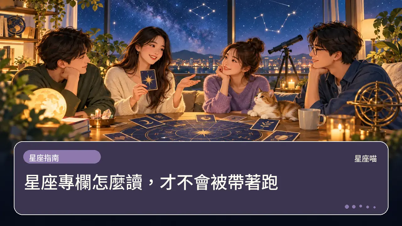 星座專欄怎麼讀，才不會被帶著跑主題插畫