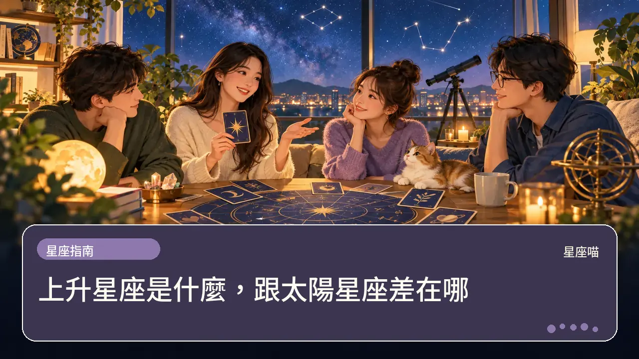 上升星座是什麼，跟太陽星座差在哪主題插畫
