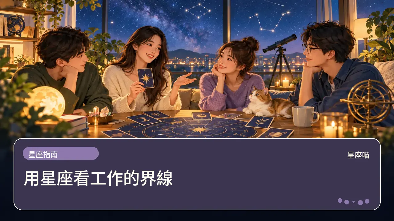 用星座看工作的界線主題插畫